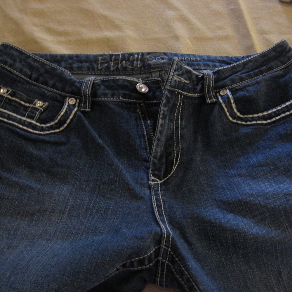 Ethyl Blue Jeans with Bling Front and Back Size 10